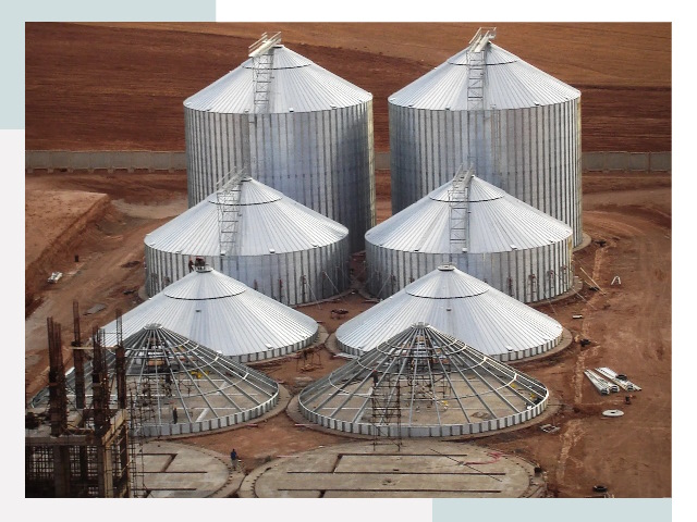 Строительство зерновых силосов в Соколе